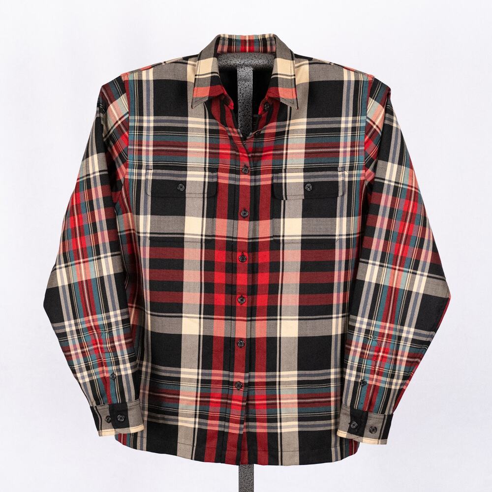 Lauren Ralph Lauren Women's 100% Wool Classic Plaid Button Up Top PETITE MEDIUM